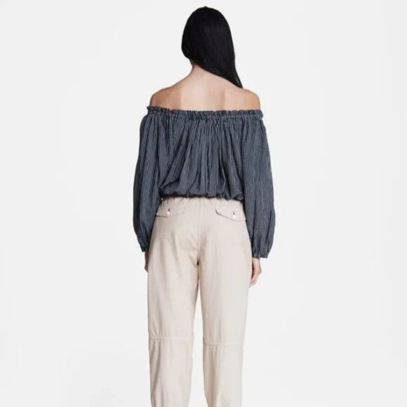 RAG & BONE Mimi Stripe Linen‎ Blend Blouse Sz S - Picture 4 of 11